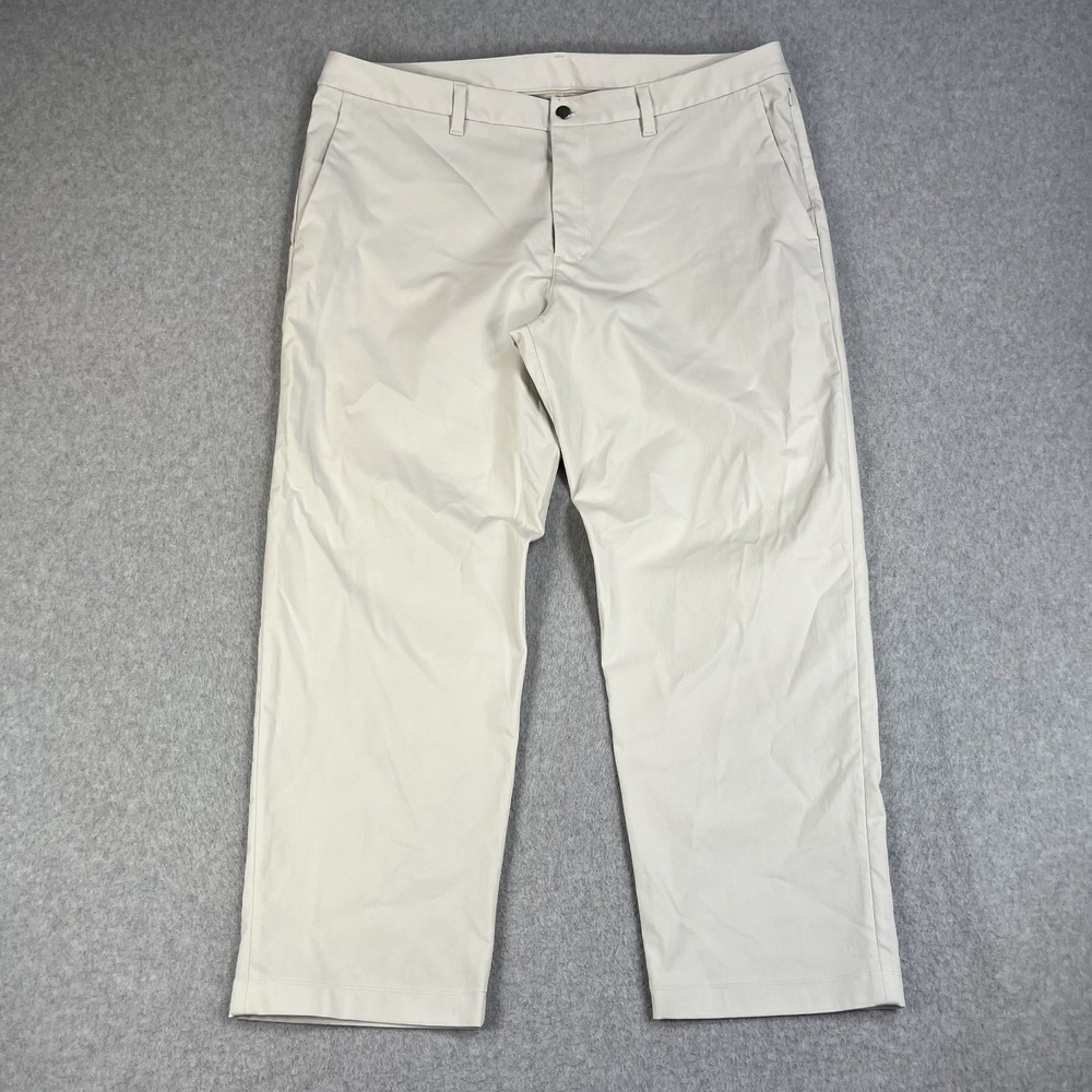 Lululemon ABC Pants Mens 40x28 Chino Performance Cream Active Stretch Slim Fit